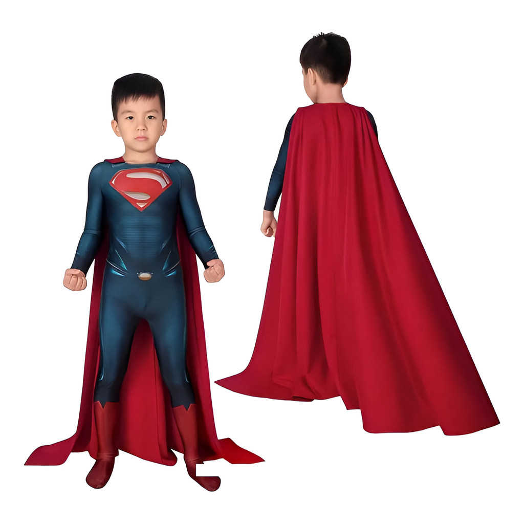 Fantasia Infantil Cosplay Superman Crianças Luxo Com Capa Fantasia Infantil Cosplay Superman Crianças Luxo Com Capa
