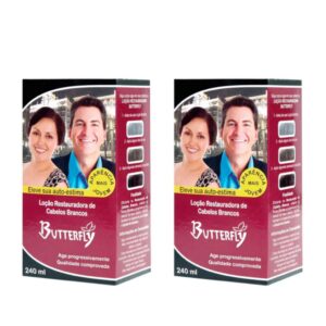 Kit 2 Loção Restauradora Cabelos Brancos 240Ml - Butterfly - Oferta na Shopee