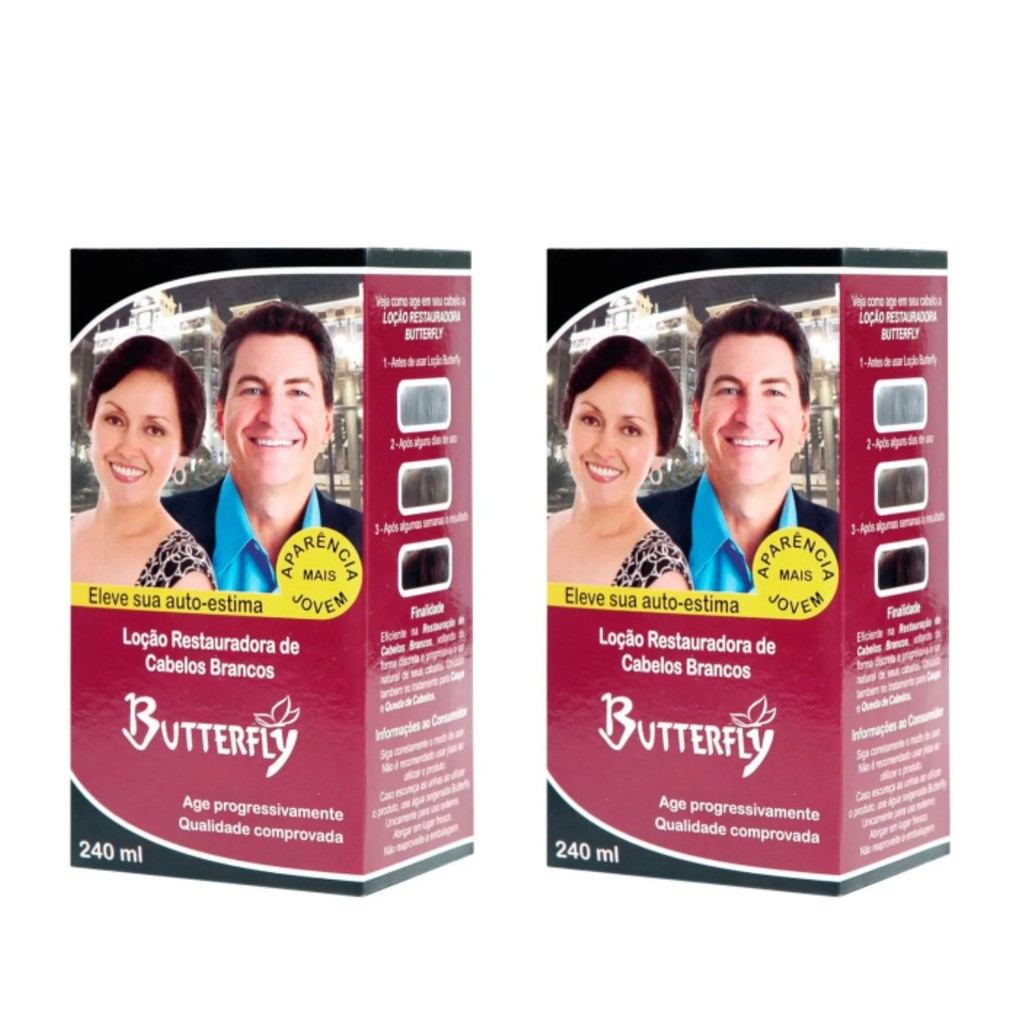 Kit 2 Loção Restauradora Cabelos Brancos 240Ml – Butterfly Kit 2 Loção Restauradora Cabelos Brancos 240Ml – Butterfly