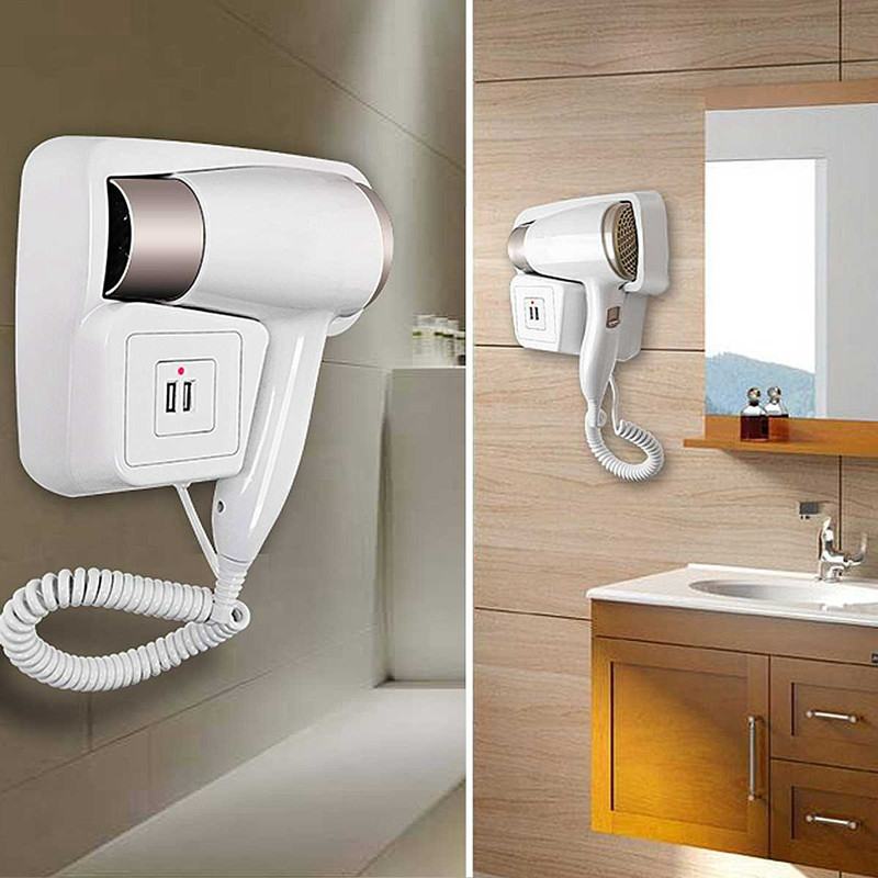 Secador De Cabelo Banheiro Hotel 1200W Profissional de Parede Branco no BRASIL 110v/220v Secador De Cabelo Banheiro Hotel 1200W Profissional de Parede Branco no BRASIL 110v/220v - Oferta na Shopee