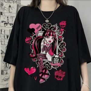 Camiseta Mujer Manga Corta Con Estampado NiñA Dibujos Animados Estilo GóTico - Liberty - Oferta na Shopee