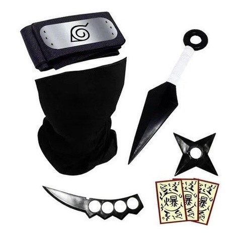Kit Ninja Do Naruto Bandana Balaclava Kakashi Papel Bomba Kit Ninja Do Naruto Bandana Balaclava Kakashi Papel Bomba - Oferta na Shopee