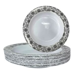 Kit 12 Pratos Fundo 25cm Preto Melamina Refeição Buffet - Oferta na Shopee