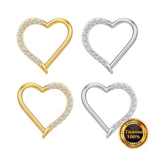 Piercing Daith Argola Titânio Pvd Segmento Articulado Coração piercing Orelha Conch Ponto de Luz Coracao Trágus Hélix - Oferta na Shopee