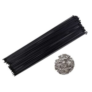Conjunto 72 Raios para Bicicletas Em Inox Preto 293mm x 2.0 com Niples - Oferta na Shopee