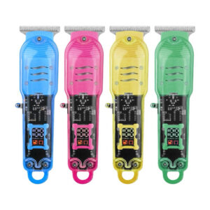 Máquina De Cortar Cabelo Profissional Smart Lcd Barbeador Elétrico Transparente Sem Fio Para Homens - Oferta na Shopee