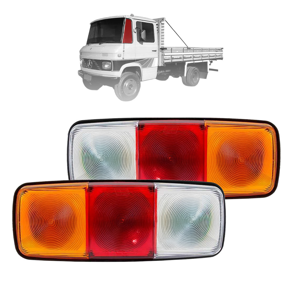 Par Lanterna de Caminhão Traseira Tricolor GF 24v com Vigia MB 708 608 Carreta Mercedes-Benz Antigo Par Lanterna de Caminhão Traseira Tricolor GF 24v com Vigia MB 708 608 Carreta Mercedes-Benz Antigo