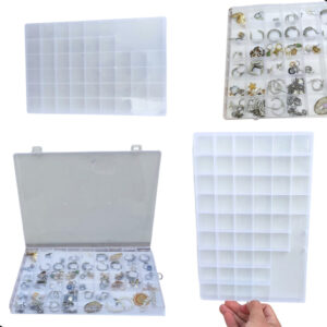 Estojo Caixa Organizadora Transparente 54 Divisórias Maquiagem Artesanato - Oferta na Shopee
