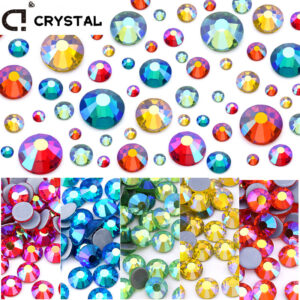 Multi-Cor AB Hot Fix Strass SS6-SS30 Super Glitter Ferro Para Vestido De Arte Acessório De Pano - Oferta na Shopee