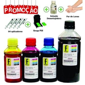 500ml Kit Tinta Recarga Cartucho 664 Hp 2136 3636 3836 + Snap Com Manual de Instruções + Suporte - Oferta na Shopee