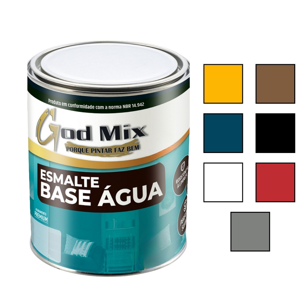 Tinta Esmalte Base D’Água 900ml Cores Madeira Porta Metal Ferro Azulejo Parede Sintético Anti Mofo Tinta Esmalte Base D’Água 900ml Cores Madeira Porta Metal Ferro Azulejo Parede Sintético Anti Mofo