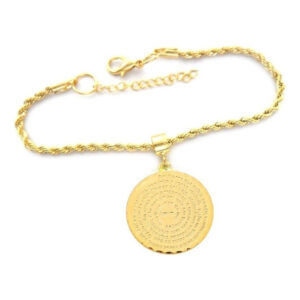 Pulseira Berloque Pingente Medalha Pai Nosso Folheado Ouro - Oferta na Shopee