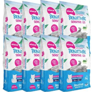 Areia De Mandioca Para Gatos Sensitive 2kg Kit 8Un - Oferta na Shopee