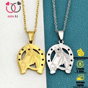 Colar moda Correntes para Homens: de Aço Inoxidável com Pingente Country Cavalo - Estilo Hiphop - Oferta na Shopee