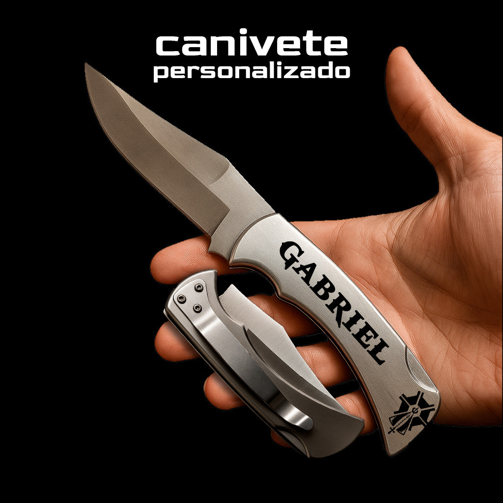 Canivete de Inox Personalizado a Laser Com Nome com Trava Aço Inoxidavel Canivete de Inox Personalizado a Laser Com Nome com Trava Aço Inoxidavel - Oferta na Shopee