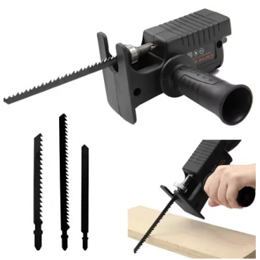 Kit Serra Adaptador de Serra Tico-Tico Elétrica para Furadeira e Parafusadeira, Ferramenta de Corte p/ Madeira Kit Serra Adaptador de Serra Tico-Tico Elétrica para Furadeira e Parafusadeira