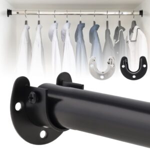 Assento De Flange Aberta Em U De 25/32mm Aço Inoxidável Haste De Cortina Ajustável/Suporte De Pólo De Roupa Para Pendurar Guarda - - Oferta na Shopee