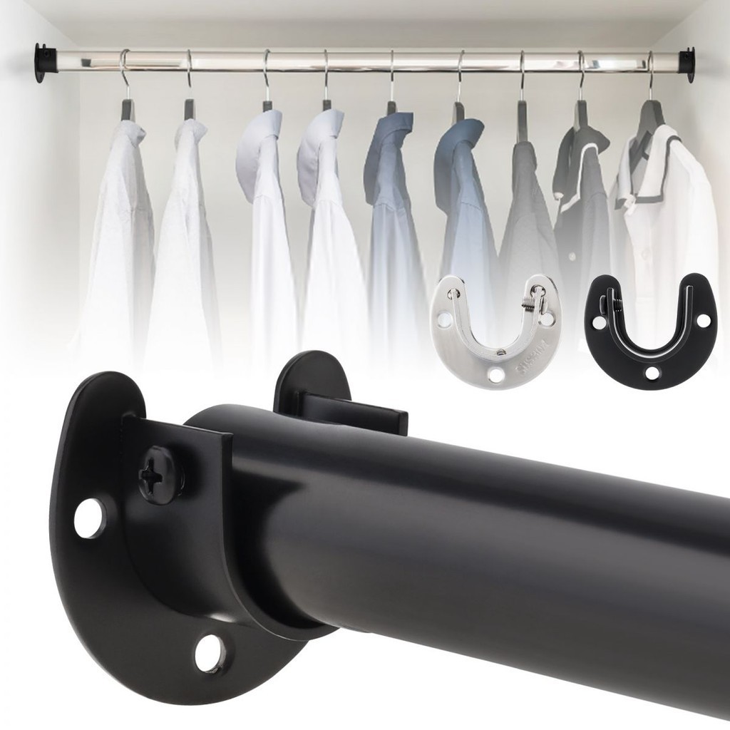 Assento De Flange Aberta Em U De 25/32mm Aço Inoxidável Haste De Cortina Ajustável/Suporte De Pólo De Roupa Para Pendurar Guarda - Assento De Flange Aberta Em U De 25/32mm Aço Inoxidável Haste De Cortina Ajustável/Suporte De Pólo De Roupa Para Pendurar Guarda - - Oferta na Shopee