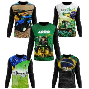 Camisa Camiseta Masculina e Feminina Uv Proteção Solar Agro Rural Trator - Oferta na Shopee