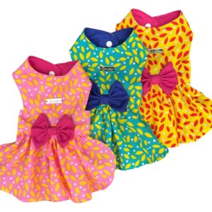 Vestido Floral Pet Verão Roupinha Cachorro Gato Aumei Laço - Oferta na Shopee