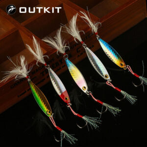 OUTKIT 7g10g15g20g30g Colher De pesca Spinnerbait Fundição De Metal Jigging Isca Com Dois Ganchos Equipamento Chumbo Wob - Oferta na Shopee