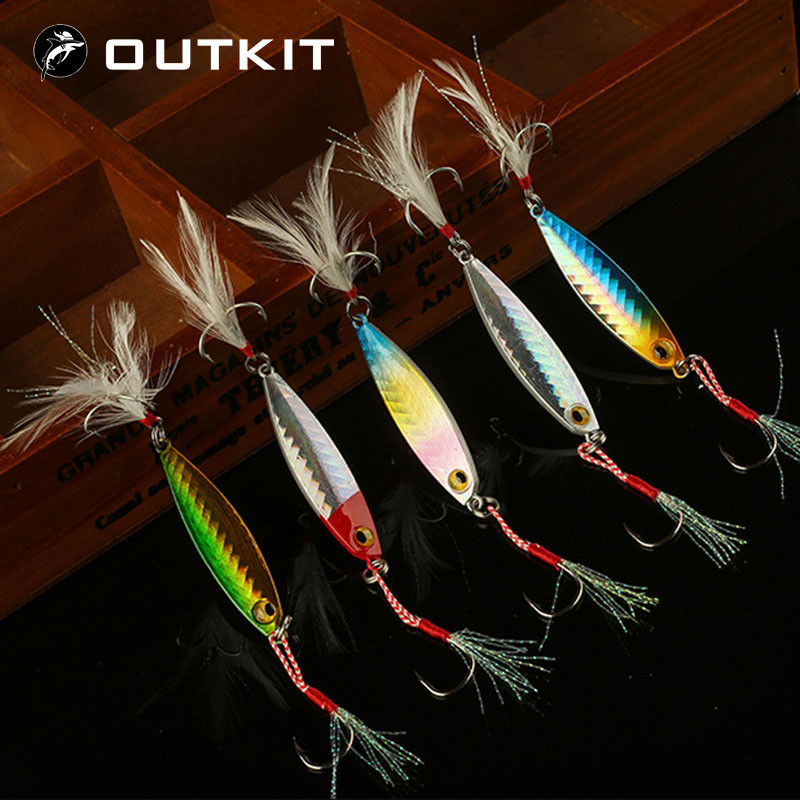OUTKIT 7g10g15g20g30g Colher De pesca Spinnerbait Fundição De Metal Jigging Isca Com Dois Ganchos Equipamento Chumbo Wob OUTKIT 7g10g15g20g30g Colher De pesca Spinnerbait Fundição De Metal Jigging Isca Com Dois Ganchos Equipamento Chumbo Wob
