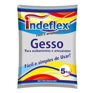 Gesso Rápido  pó 5kg Branco Parede Artesanato Teto Indeflex - Oferta na Shopee