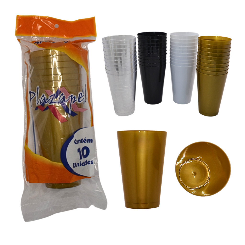 Kit C/50 Copos 300ml Festa Descartáveis Acrílico Resistente Kit C/50 Copos 300ml Festa Descartáveis Acrílico Resistente