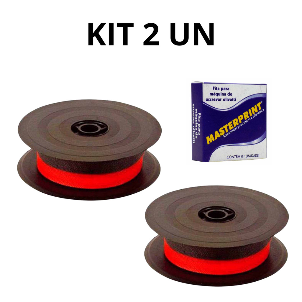 Kit 2 Un Fita Máquina de Escrever Olivetti Nylon PVF 40001 Masterprint Kit 2 Un Fita Máquina de Escrever Olivetti Nylon PVF 40001 Masterprint