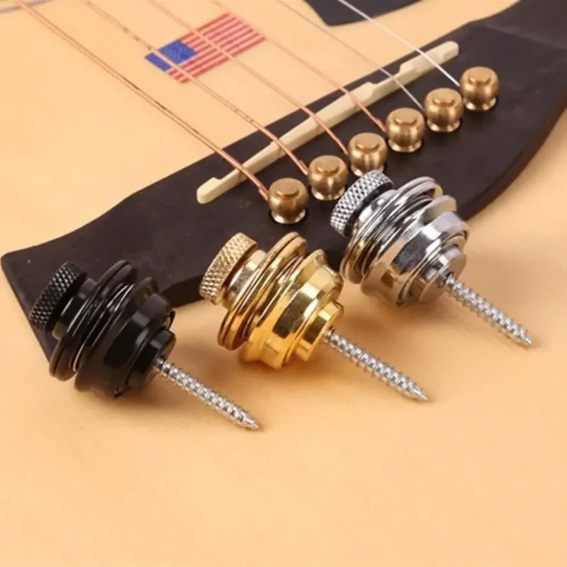 Trava de Correia de Guitarra, Botão de Metal Durável, Trava de Segurança para Guitarra Elétrica Acústica, Baixo, Ukulele Trava de Correia de Guitarra