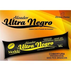 Henê Ultra Negro Alisador Divina Dama 180g Preto Azulado Bisnaga - Oferta na Shopee