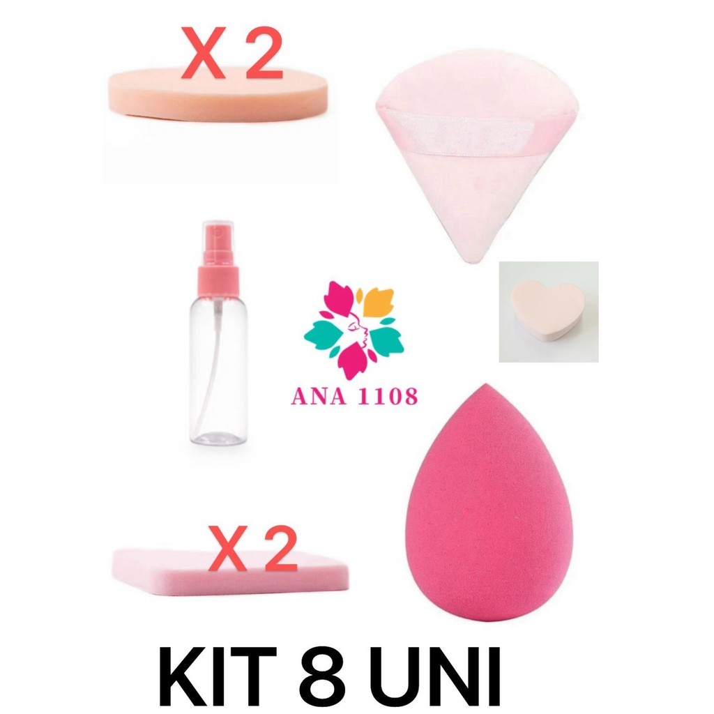 ANA 1108 KIT8 Pçs Esponja Macia Rosto Maquiagem Pó Puff Ferramentas De Beleza ANA 1108 KIT8 Pçs Esponja Macia Rosto Maquiagem Pó Puff Ferramentas De Beleza