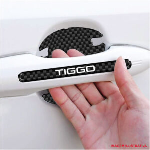 JOGO ADESIVO PROTETOR MAÇANETA CARRO TIGGO RESINADO PRETO CARBON - Oferta na Shopee