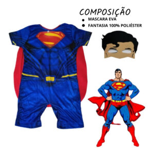 Fantasia  Super Homem Infantil Com Máscara- Envio Rapido - Oferta na Shopee