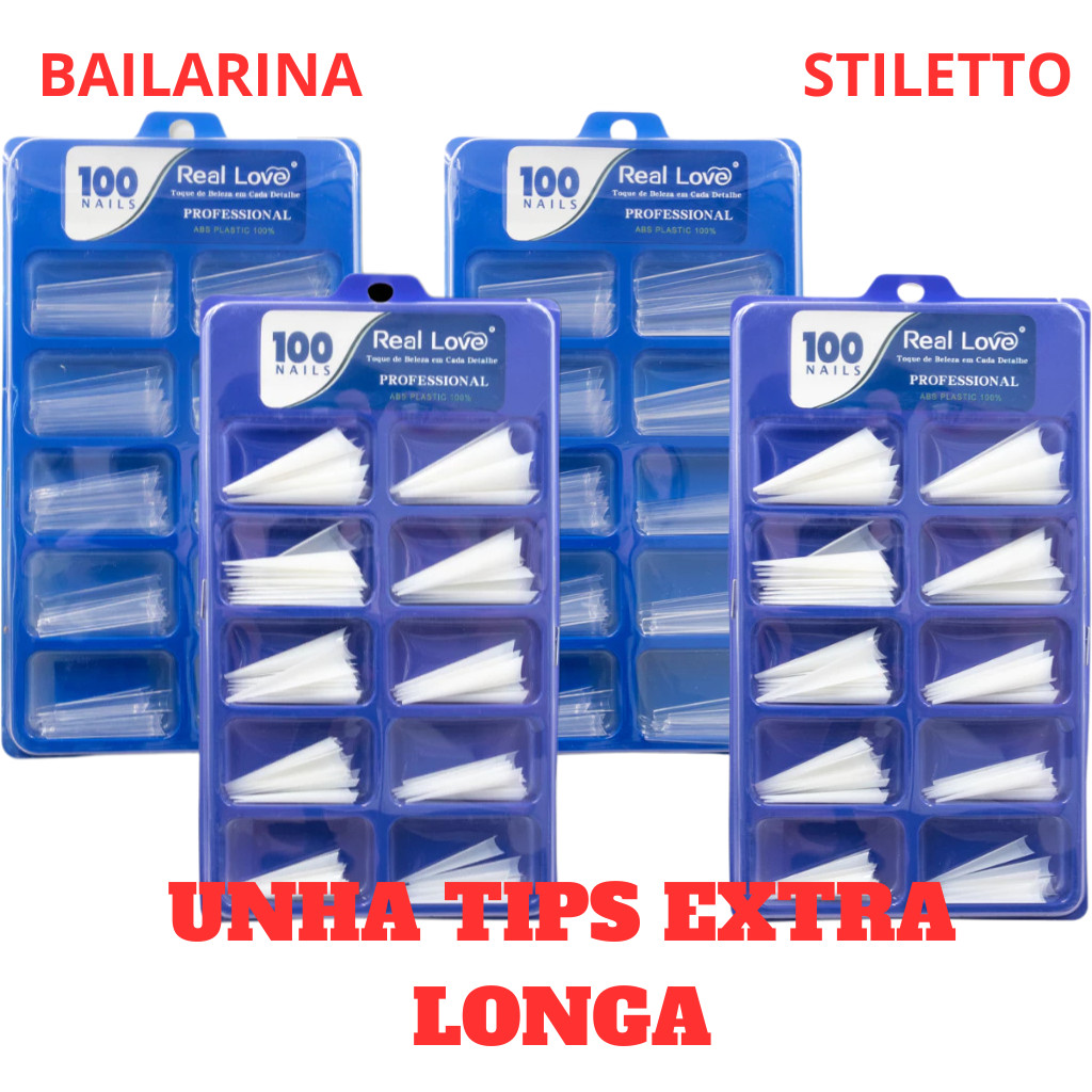 Unha Tips Curvatura C Transparente para Alongamento - Real Love Unha Tips Curvatura C Transparente para Alongamento - Real Love - Oferta na Shopee