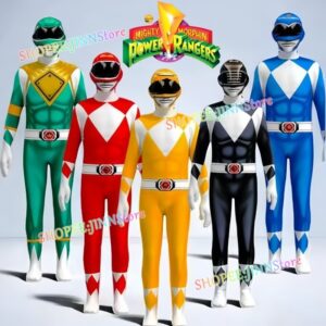 - JINN-Superhero Cosplay Costume POWER RANGERS Macacão E Máscara Roleplay Outfits Trajes De Festa De Carnaval - Oferta na Shopee