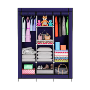 Organizador Roupa com Cabideiro Compacto Desmontável Azul - Oferta na Shopee