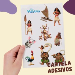 30 CARTELAS DE ADESIVO MOANA FESTA FIGURINHA FIGURINHAS ANIVERSÁRIO BRINDE - Oferta na Shopee