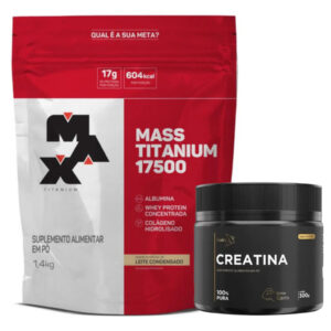 Combo Hipercalórico Mass Titanium 1.4kg + Creatina Pura 300g (Ganho de Massa Muscular) - Oferta na Shopee