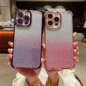 Luxo Chapeamento Bling Glitter Gradiente Caso De Telefone Para Xiaomi Redmi Nota 15 14 13 12 15C Poco C85 X8 M8 Pro Plus - Oferta na Shopee