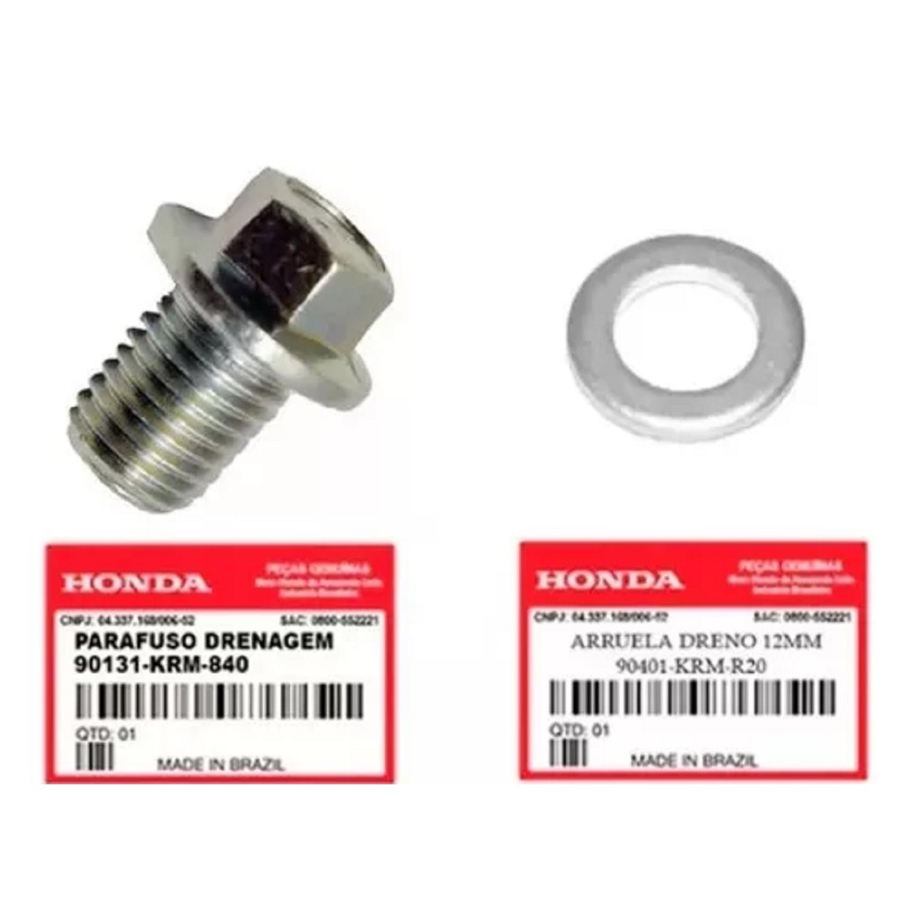 Bujão Tampa Dreno Óleo Honda Xre 190 2016/2024 Bujão Tampa Dreno Óleo Honda Xre 190 2016/2024