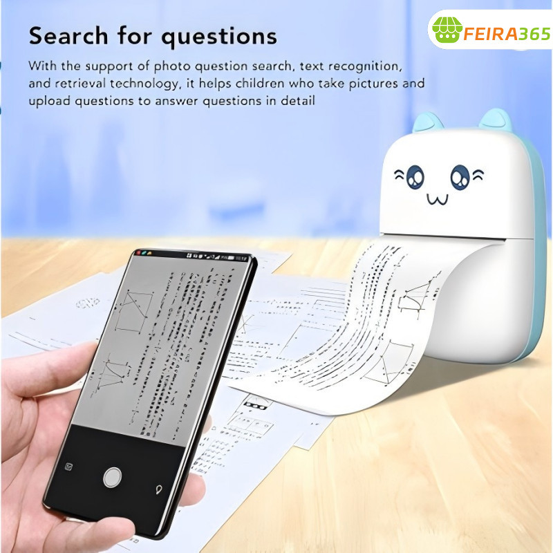 Mini impressora fotográfica e desenho animado: Android e iOS portátil e sem fio+5 Rolo Papel Mini impressora fotográfica e desenho animado: Android e iOS portátil e sem fio+5 Rolo Papel - Oferta na Shopee