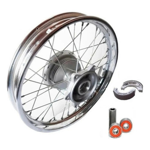 Roda Traseira Raiada 4mm Bros 125 150 160 + Lona / Rolamento Roda Traseira Raiada 4mm Bros 125 150 160 + Lona / Rolamento
