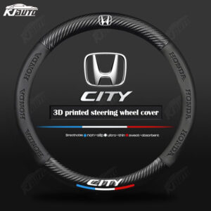 Capa De Volante De Fibra De Carbono De Couro De Luxo Honda City Confortável E Antiderrapante Acessórios Interiores De Ca - Oferta na Shopee