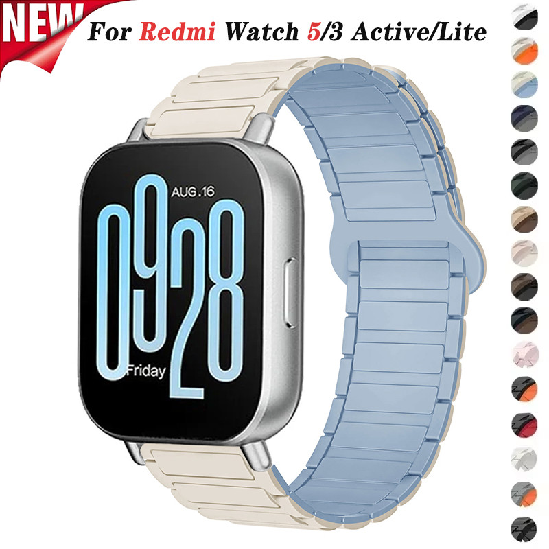 Pulseira Magnética De 22mm Para Redmi Watch 5 Active 5 Lite , De Silicone 3 3 Pulseira Magnética De 22mm Para Redmi Watch 5 Active 5 Lite