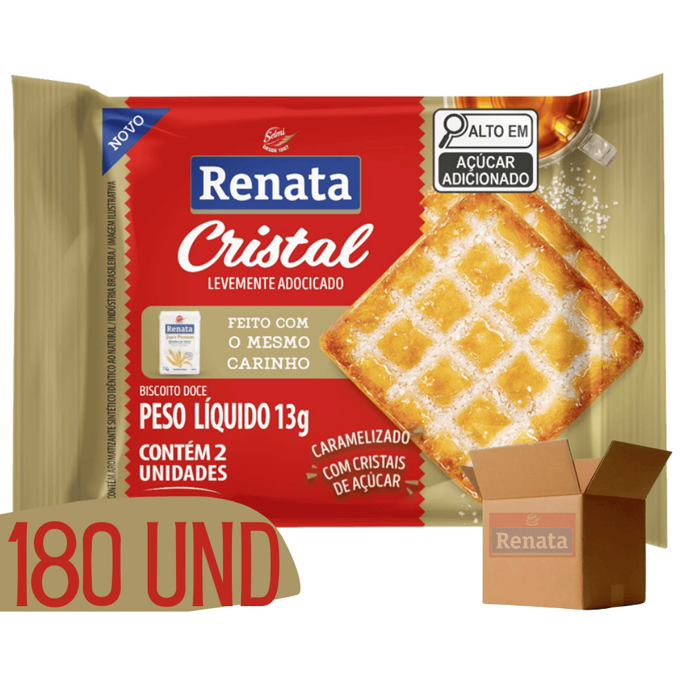 Biscoito Cristal Cracker Doce em Sache Renata 13g – 180 unidades Biscoito Cristal Cracker Doce em Sache Renata 13g – 180 unidades