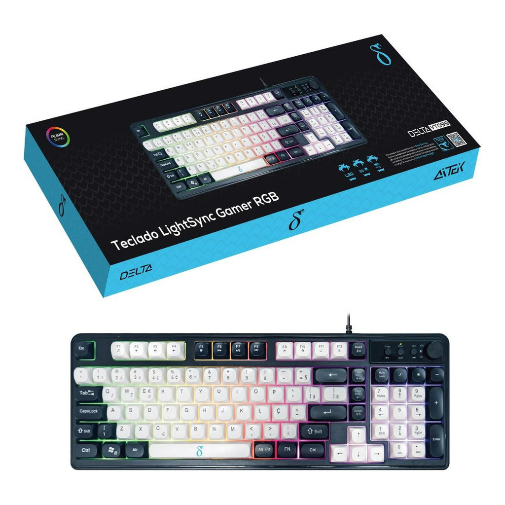 Teclado Semi Mecânico Com Fio De 99 Teclas Rgb Led-usb Teclado Semi Mecânico Com Fio De 99 Teclas Rgb Led-usb