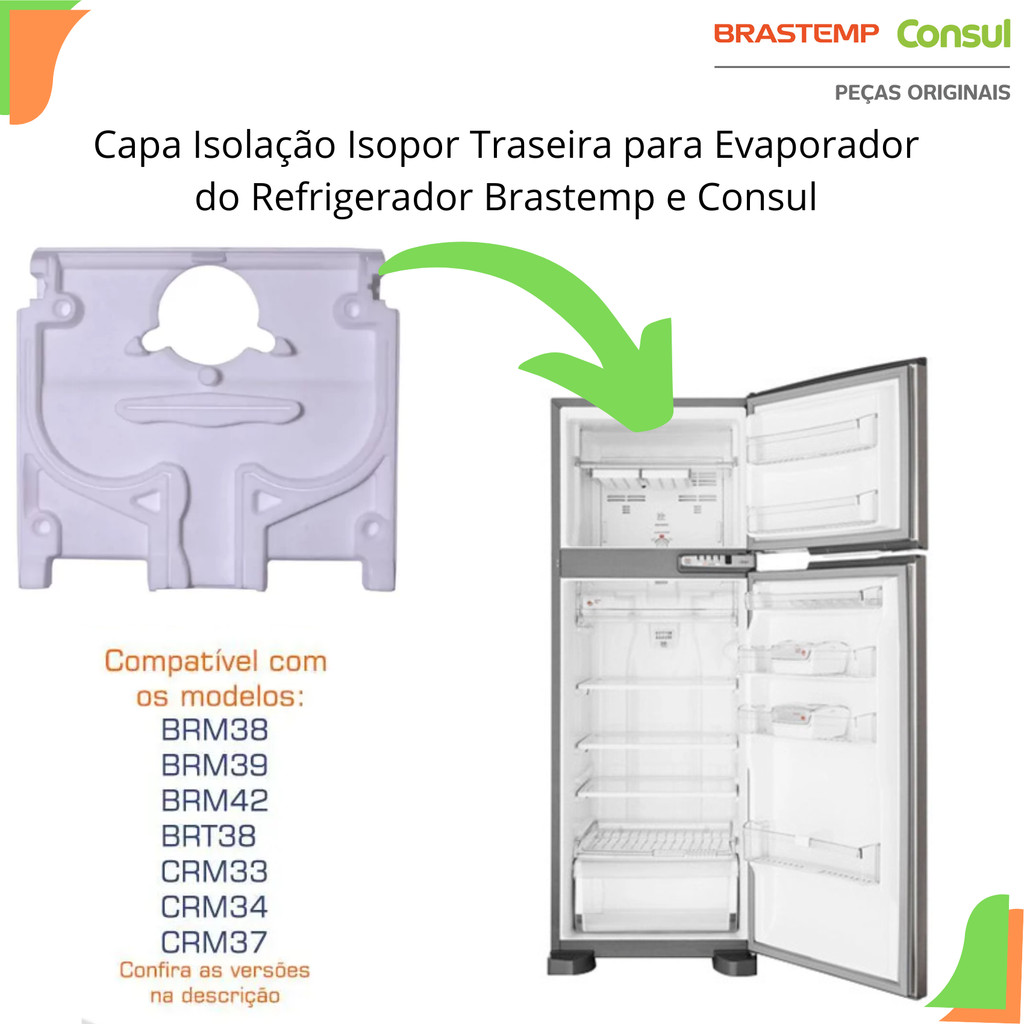 Capa Traseira Isolação Isopor Geladeira Brastemp Consul Brm39 Crm33 W11498695 Capa Traseira Isolação Isopor Geladeira Brastemp Consul Brm39 Crm33 W11498695