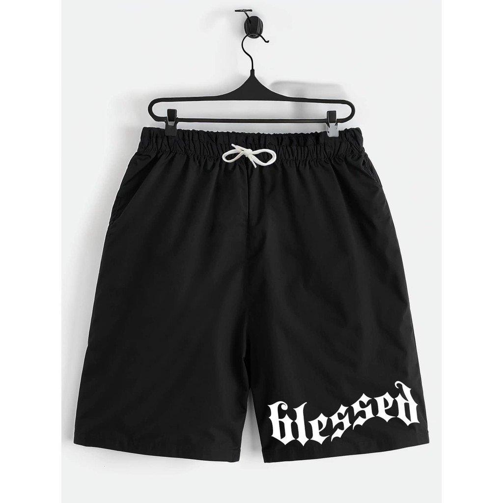 Shorts Preto e Cinza Bermuda Calção Verão Blesed Abençoado Estampado Infantil Juvenil Shorts Preto e Cinza Bermuda Calção Verão Blesed Abençoado Estampado Infantil Juvenil