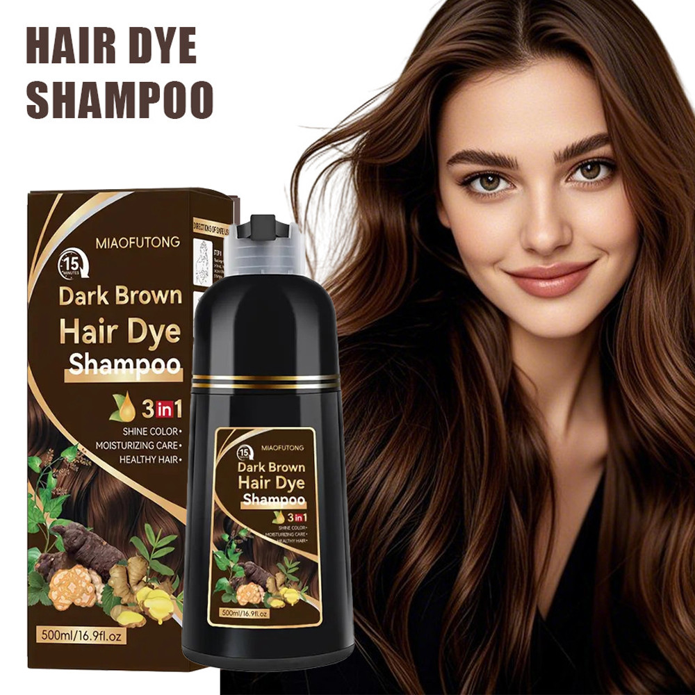 Shampoo Tintura Capilar 500ml Castanho Escuro | Gengibre , Polygonum Multiflorum E Ginseng 3 Em 1 , Noz Marrom Shampoo Tintura Capilar 500ml Castanho Escuro | Gengibre , Polygonum Multiflorum E Ginseng 3 Em 1 , Noz Marrom